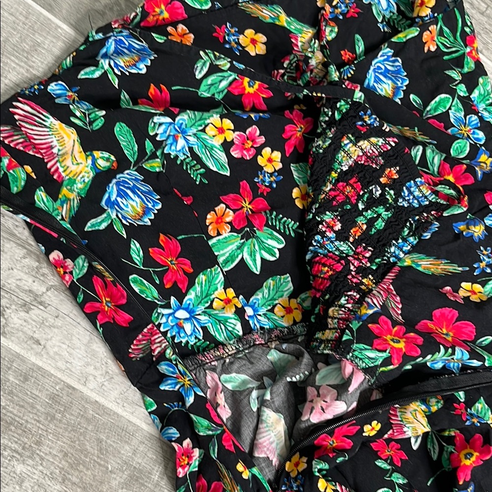 Floral Black Mini Dress - Picture 5 of 8